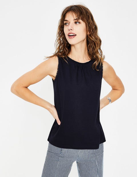 Frill Jersey Tank - Navy Frill Jersey Tank - Navy