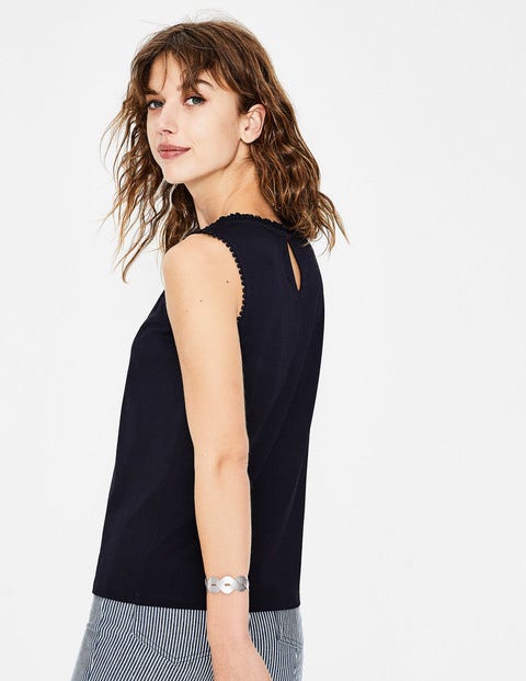 Frill Jersey Tank - Navy Frill Jersey Tank - Navy