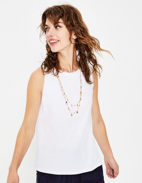 Frill Jersey Vest - White Frill Jersey Vest - White