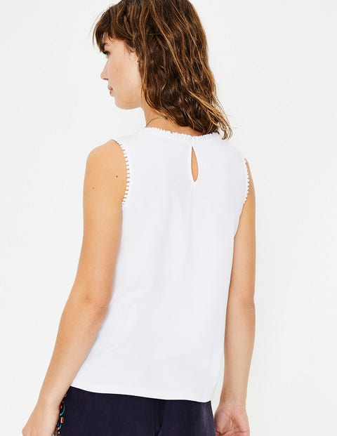 Frill Jersey Vest - White Frill Jersey Vest - White