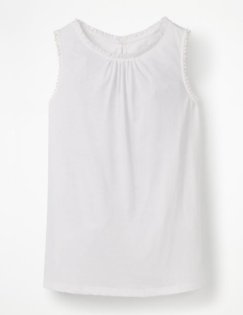 Frill Jersey Tank - White Frill Jersey Tank - White