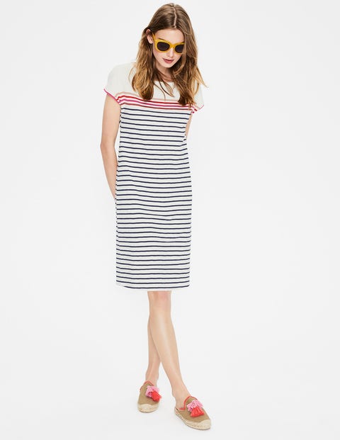 Paulina Jersey Dress - Ivory Multi Stripe Paulina Jersey Dress - Ivory Multi Stripe