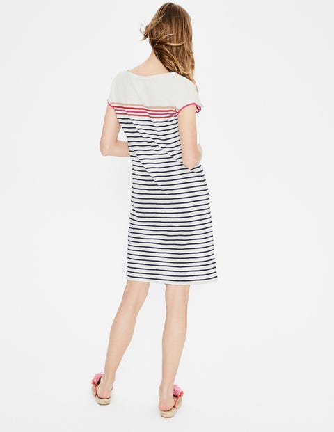 Paulina Jersey Dress - Ivory Multi Stripe Paulina Jersey Dress - Ivory Multi Stripe