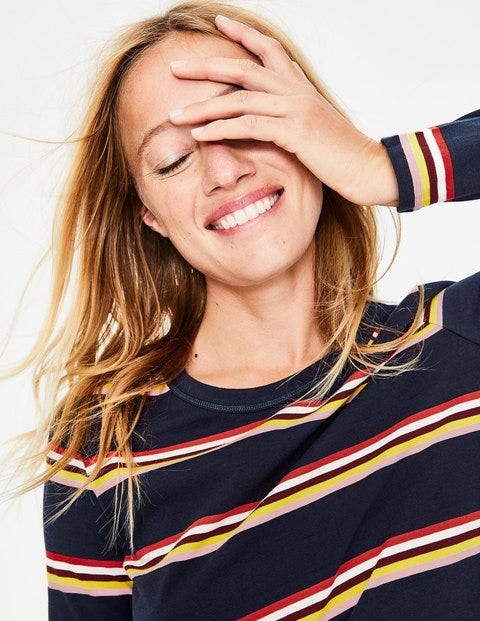 Crew Neck Breton - Navy Multi Crew Neck Breton - Navy Multi
