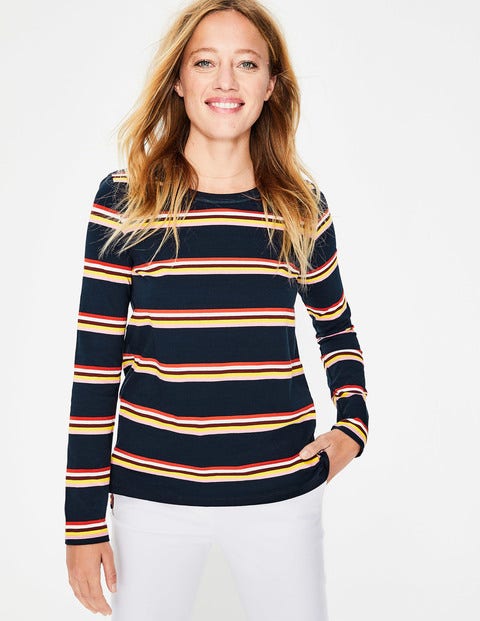 Crew Neck Breton - Navy Multi Crew Neck Breton - Navy Multi