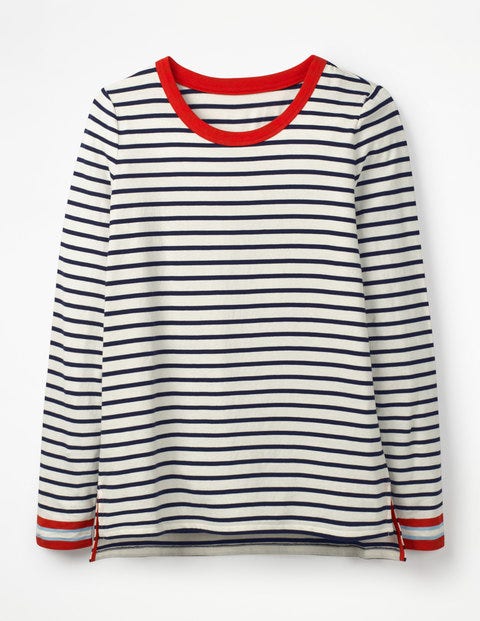 Crew Neck Breton - Ivory/Multi Cuff Crew Neck Breton - Ivory/Multi Cuff