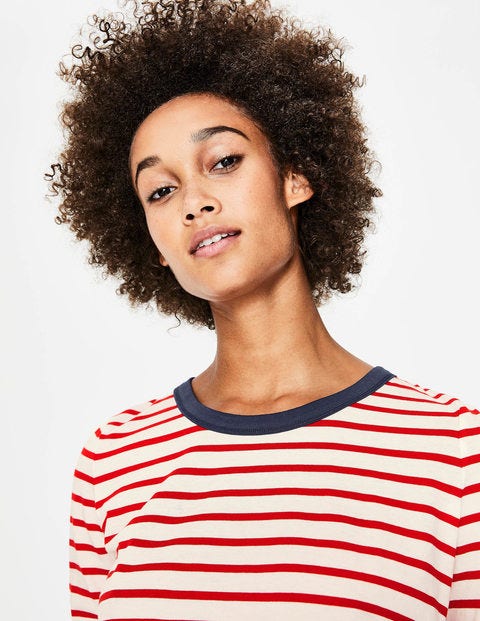 Crew Neck Breton - Ivory/Post Box Red Crew Neck Breton - Ivory/Post Box Red