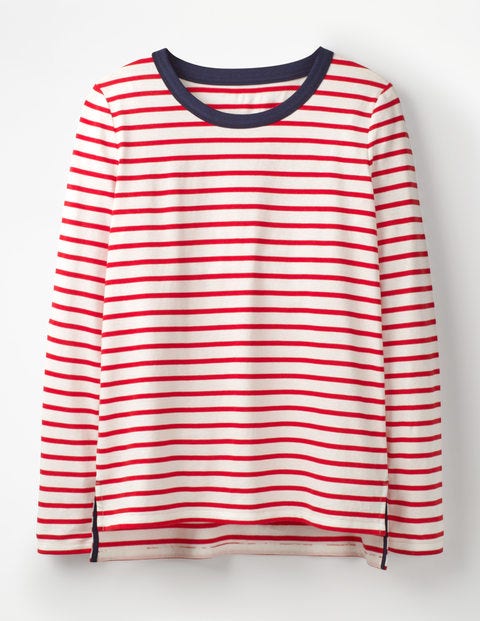 Crew Neck Breton - Ivory/Post Box Red Crew Neck Breton - Ivory/Post Box Red