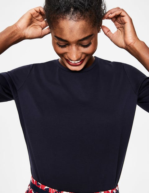 Superweiches T-Shirt Mit Rundhalsausschnitt - Navy Superweiches T-Shirt Mit Rundhalsausschnitt - Navy
