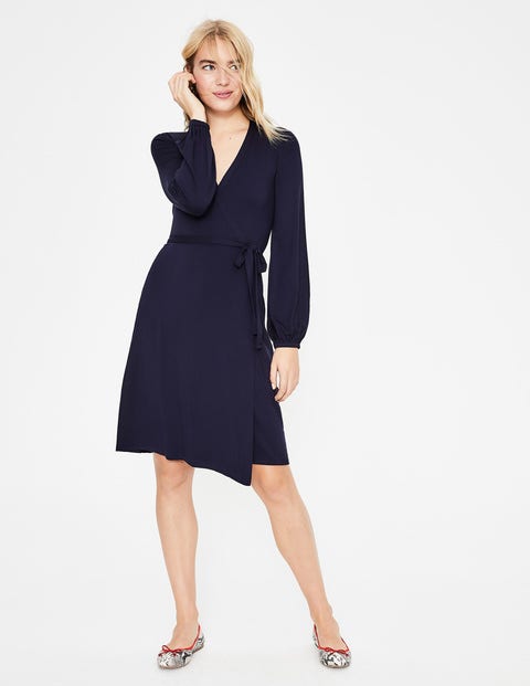 Elodie Jersey Wrap Dress - Navy Elodie Jersey Wrap Dress - Navy