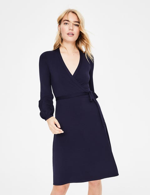 Elodie Jersey Wrap Dress - Navy Elodie Jersey Wrap Dress - Navy