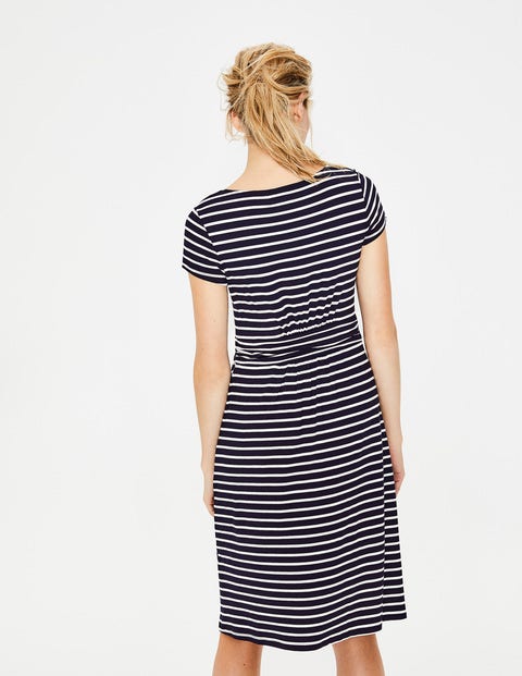 Amelie Jerseykleid - Navy/Naturweiß, Gestreift Amelie Jerseykleid - Navy/Naturweiß, Gestreift