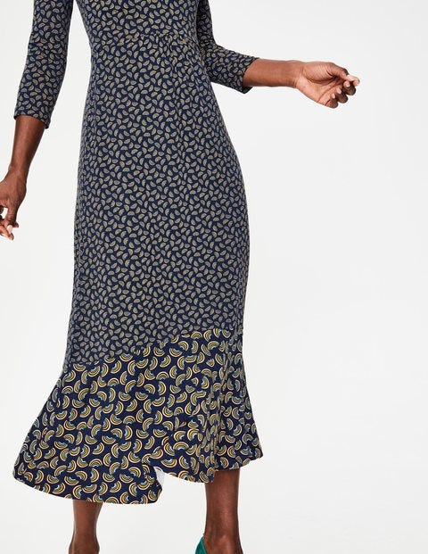 Philippa Hem Detail Midi Dress - Navy Arc Philippa Hem Detail Midi Dress - Navy Arc