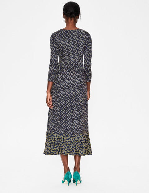 Philippa Hem Detail Midi Dress - Navy Arc Philippa Hem Detail Midi Dress - Navy Arc