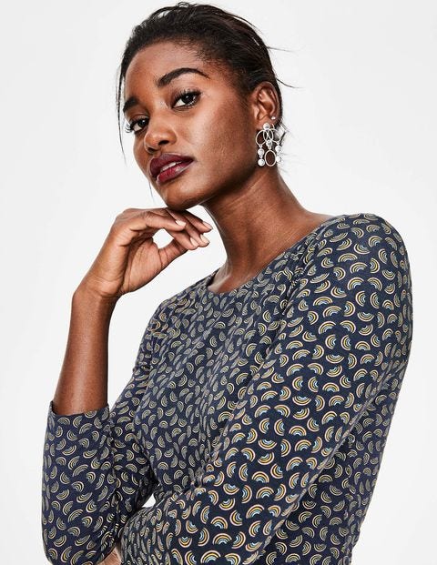 Philippa Hem Detail Midi Dress - Navy Arc Philippa Hem Detail Midi Dress - Navy Arc