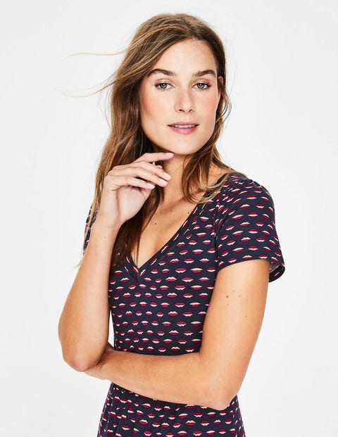 Penelope Jersey Dress - Navy/Chalky Pink Lips Penelope Jersey Dress - Navy/Chalky Pink Lips