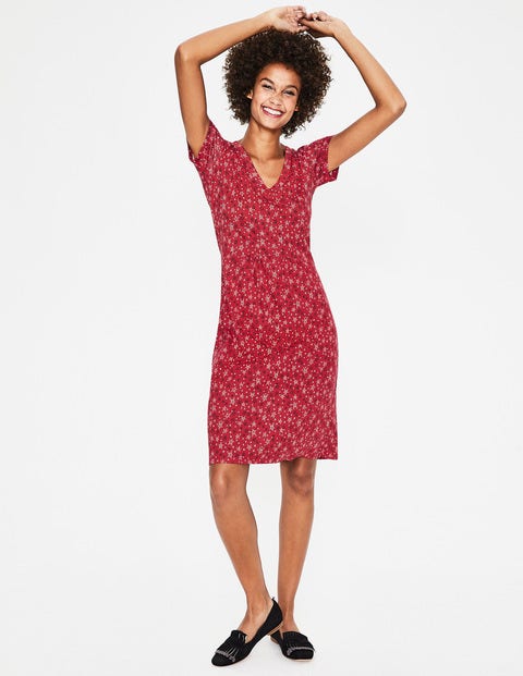 Penelope Jerseykleid - Weihnachtssternrot, Sternkonturen Penelope Jerseykleid - Weihnachtssternrot, Sternkonturen