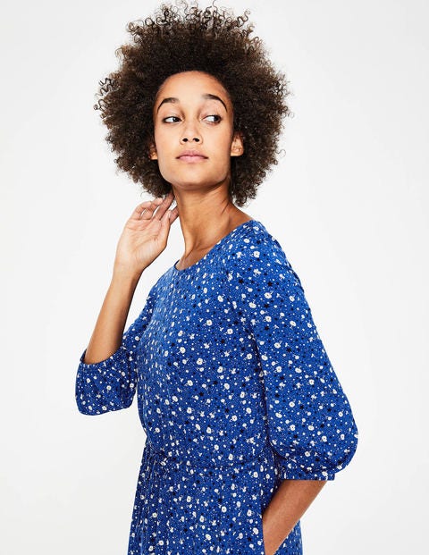 Talia Jerseykleid - Lapis, Blumenhimmel Talia Jerseykleid - Lapis, Blumenhimmel