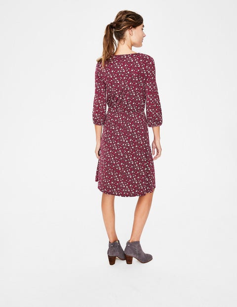 Talia Jersey Dress - Maroon Floral Sky Talia Jersey Dress - Maroon Floral Sky