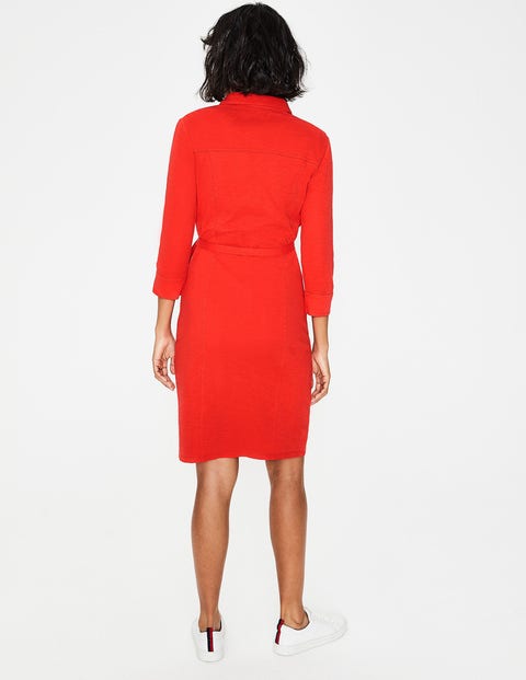 Tara Jersey Shirt Dress - Red Pop Tara Jersey Shirt Dress - Red Pop