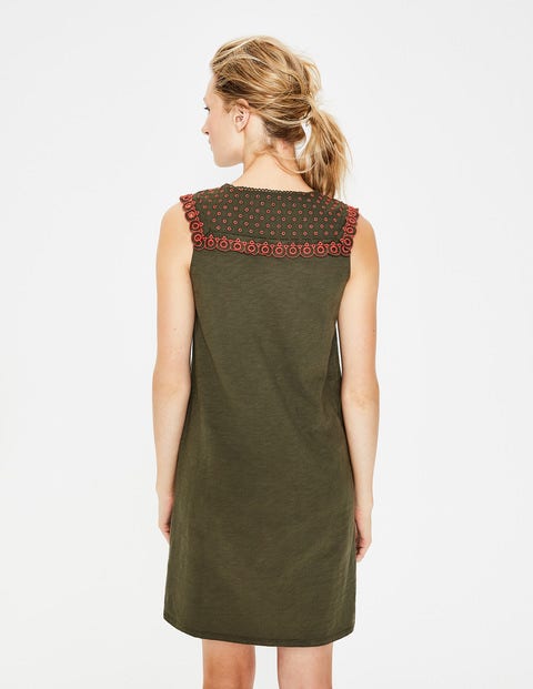 khaki jersey dress