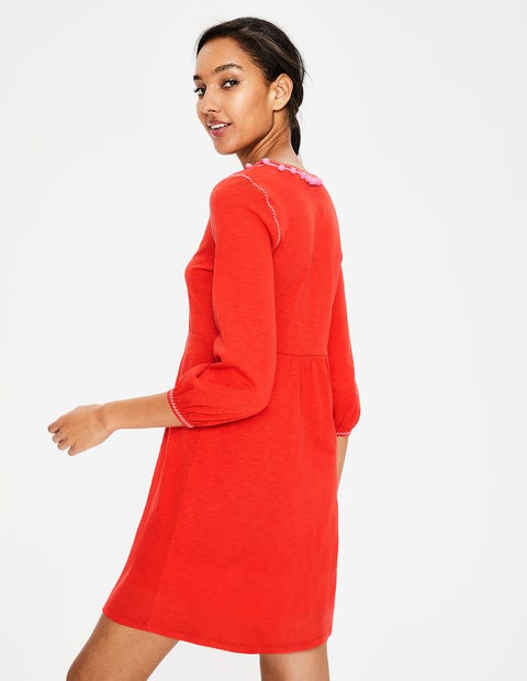 Carina Jersey Tunic - Red Pop//Candy Stick Trim Carina Jersey Tunic - Red Pop//Candy Stick Trim