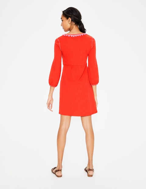 Carina Jersey Tunic - Red Pop//Candy Stick Trim Carina Jersey Tunic - Red Pop//Candy Stick Trim