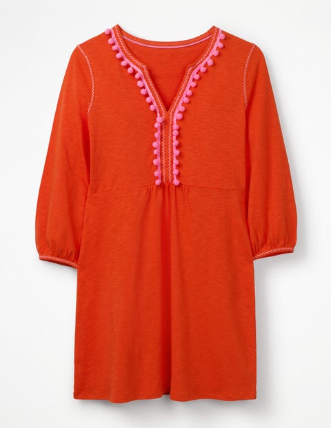 Carina Jersey Tunic - Red Pop//Candy Stick Trim Carina Jersey Tunic - Red Pop//Candy Stick Trim