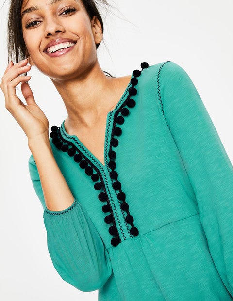 Carina Jersey Tunic - Indian Ocean/Navy Trim Carina Jersey Tunic - Indian Ocean/Navy Trim