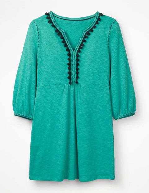 Carina Jersey Tunic - Indian Ocean/Navy Trim Carina Jersey Tunic - Indian Ocean/Navy Trim