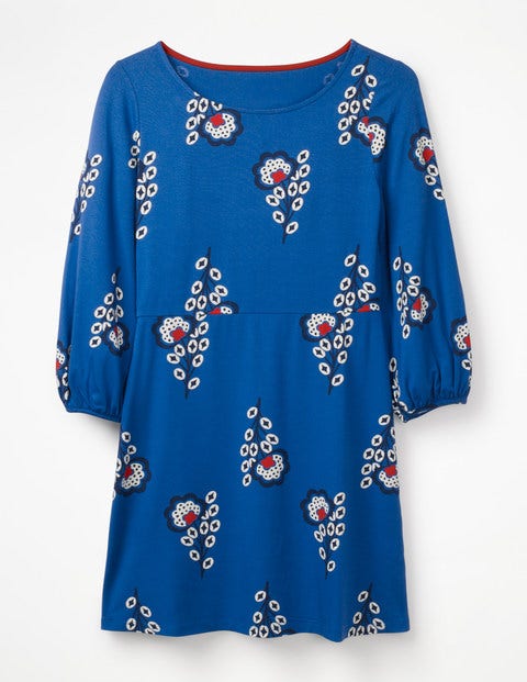 Lucie Jersey Tunic - Cobalt Island Sprig Lucie Jersey Tunic - Cobalt Island Sprig