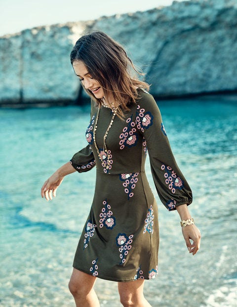 Tunique Lucie en jersey - Motif Island Sprig kaki Tunique Lucie en jersey - Motif Island Sprig kaki