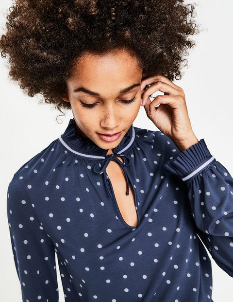 Bronwyn Jersey Top - Navy/Blue Spot Bronwyn Jersey Top - Navy/Blue Spot