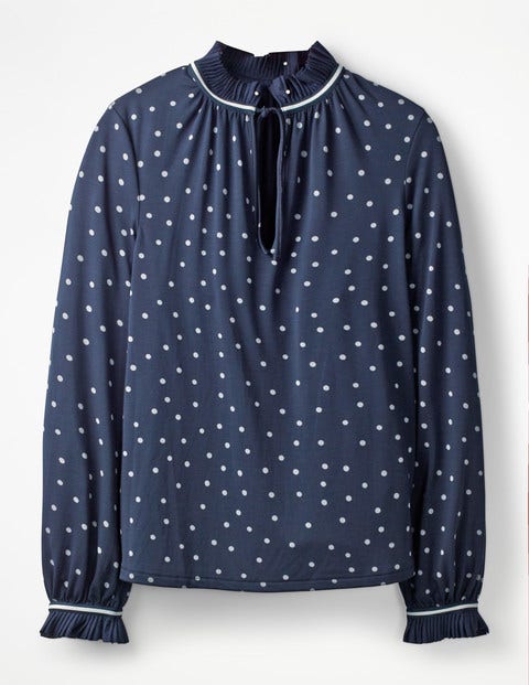 Bronwyn Jersey Top - Navy/Blue Spot Bronwyn Jersey Top - Navy/Blue Spot