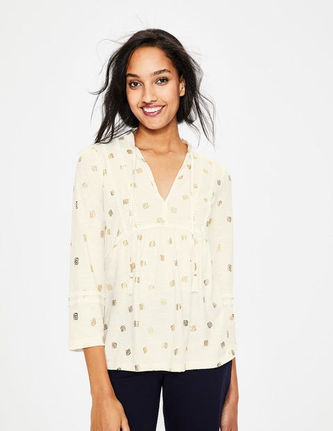 Gemma Jerseyshirt - Naturweiß, Blütenblätter, Foliendruck Gemma Jerseyshirt - Naturweiß, Blütenblätter, Foliendruck