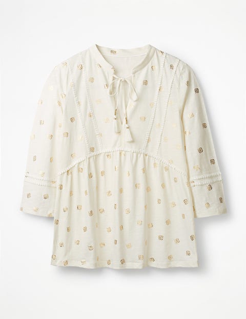 Gemma Jerseyshirt - Naturweiß, Blütenblätter, Foliendruck Gemma Jerseyshirt - Naturweiß, Blütenblätter, Foliendruck
