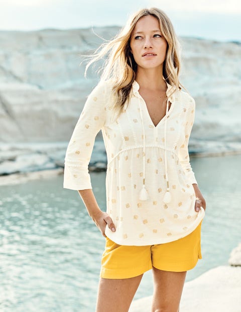 Gemma Jerseyshirt - Naturweiß, Blütenblätter, Foliendruck Gemma Jerseyshirt - Naturweiß, Blütenblätter, Foliendruck