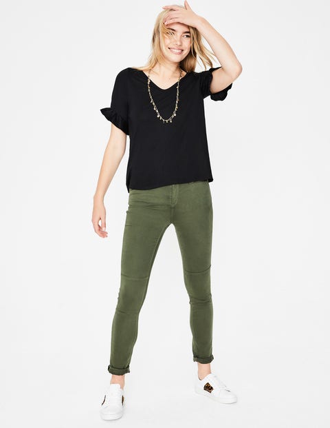Supersoft Frilled Cuff Tee - Black Supersoft Frilled Cuff Tee - Black