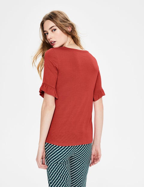 Supersoft Frilled Cuff Tee - Conker Supersoft Frilled Cuff Tee - Conker