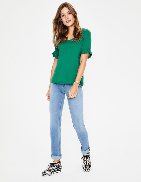 Supersoft Frilled Cuff Tee - Forest Supersoft Frilled Cuff Tee - Forest