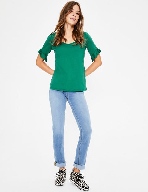 Supersoft Frilled Cuff Tee - Forest Supersoft Frilled Cuff Tee - Forest