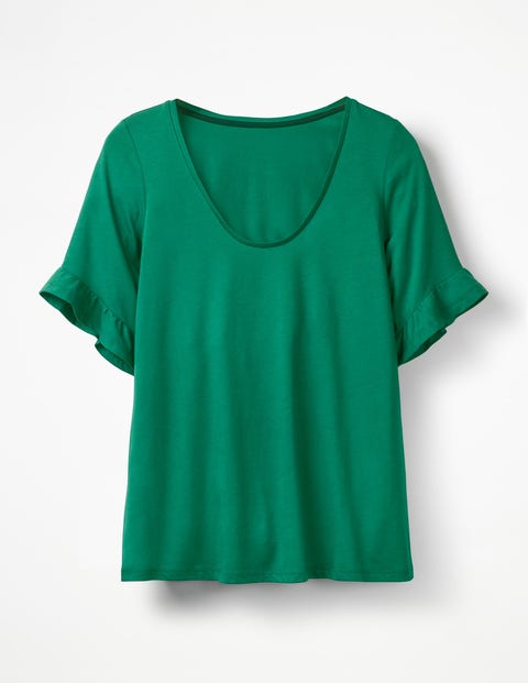 Supersoft Frilled Cuff Tee - Forest Supersoft Frilled Cuff Tee - Forest