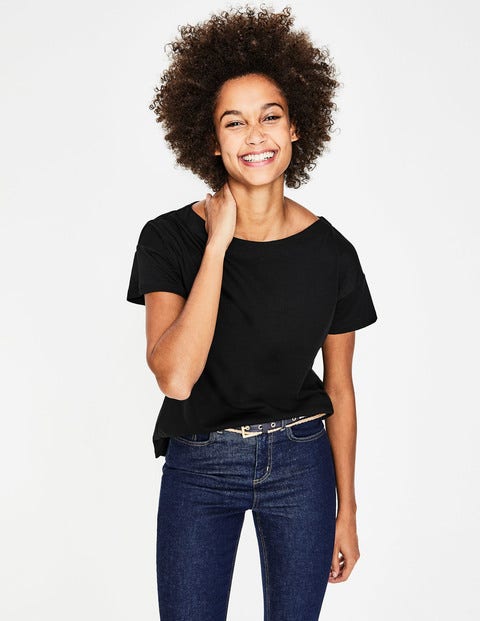Supersoft Slash Neck Tee - Black Supersoft Slash Neck Tee - Black