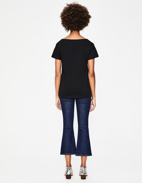 Supersoft Slash Neck Tee - Black Supersoft Slash Neck Tee - Black