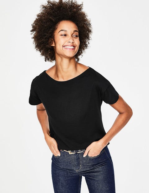 Supersoft Slash Neck Tee - Black Supersoft Slash Neck Tee - Black