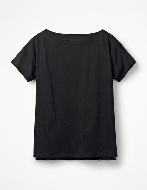 Supersoft Slash Neck Tee - Black Supersoft Slash Neck Tee - Black