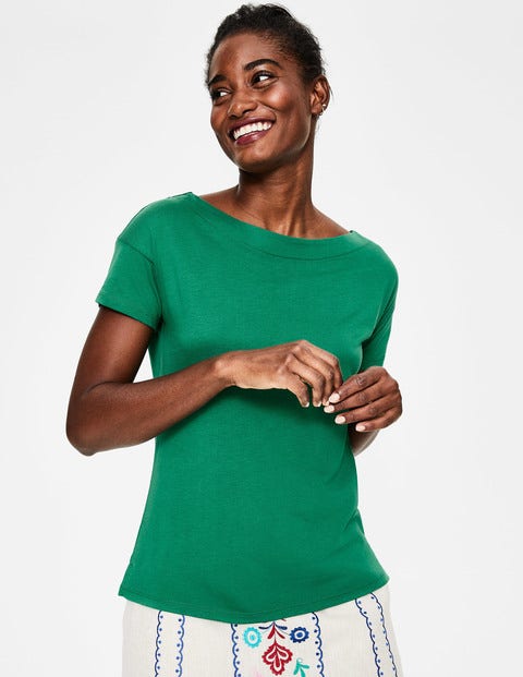 Supersoft Slash Neck Tee - Forest Supersoft Slash Neck Tee - Forest