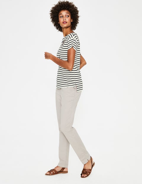 Supersoft Slash Neck Tee - Ivory/Navy Supersoft Slash Neck Tee - Ivory/Navy