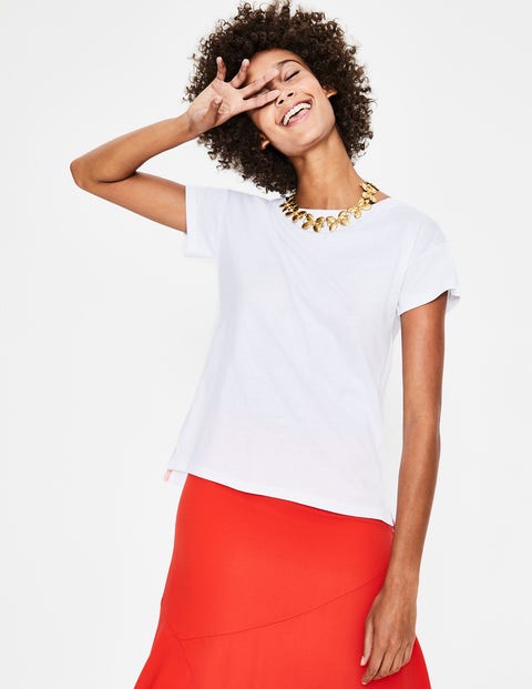 Supersoft Slash Neck Tee - White Supersoft Slash Neck Tee - White