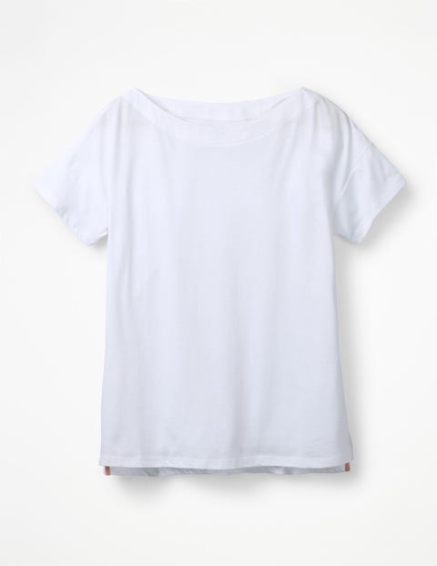 Supersoft Slash Neck Tee - White Supersoft Slash Neck Tee - White